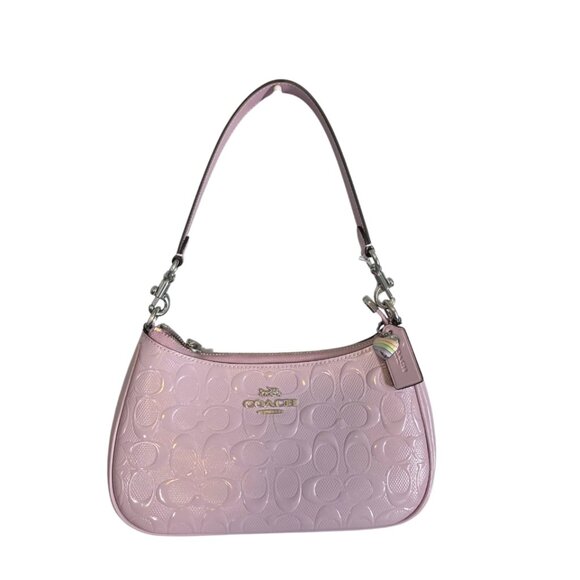 NWT Coach Teri Shoulder Bag in signature patent leather LIGHT VIOLET - Picture 3 of 10